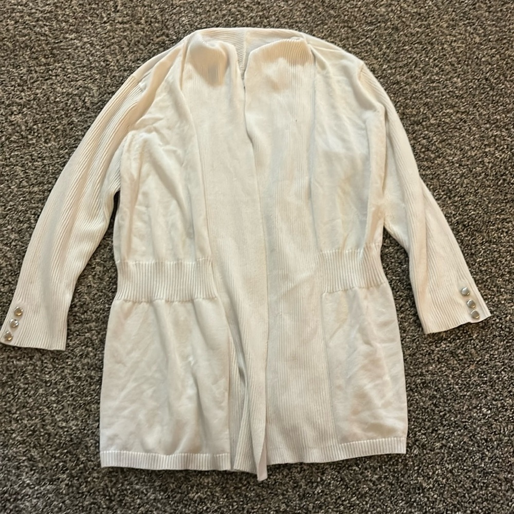 White cardigan